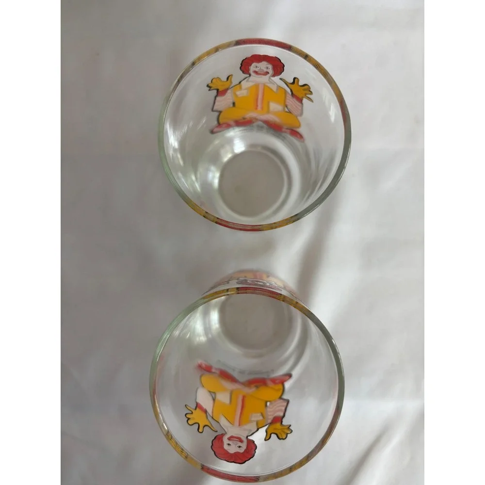 Vintage‎ Ronald McDonald Collector Series Glass Cups Pair McDonald's